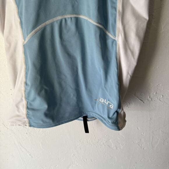 Body Glove Aura UV Shirt Large Blue White UPF 50 Sun Protection Swim Rash Guard - Picture 3 of 9